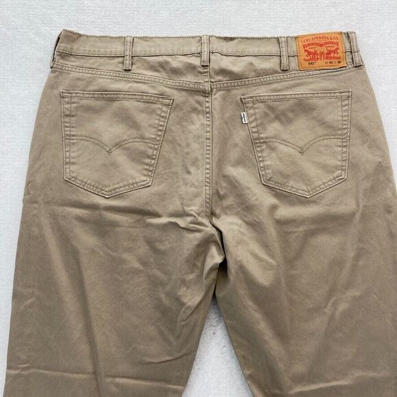 Levi's 502 Pants Mens 40x30 Regular Taper Brown Stretch Fabric Low Rise Chino‎ - Picture 11 of 13